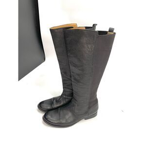 FRYE molly gore pull on leather elastic black riding boots sz 10 b womens